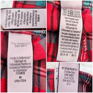 Red Plaid Pants Victoria's Secret Size M Drawstring Med Pjs Pajama Bottoms VGUC